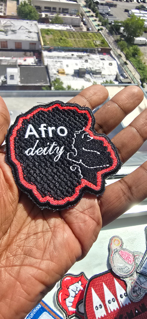 Afro-deity embroidered patch