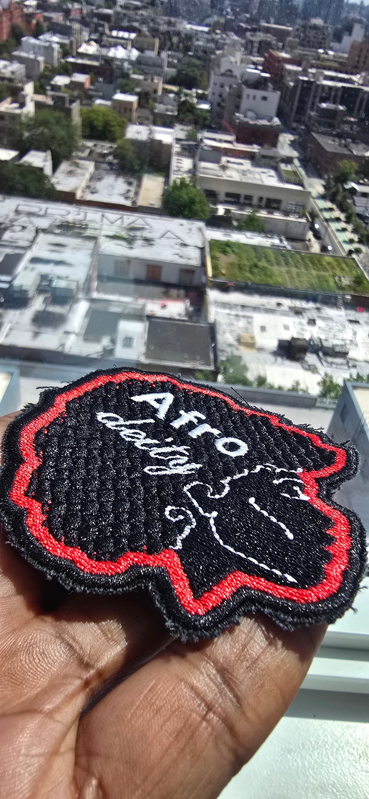 Afro-deity embroidered patch