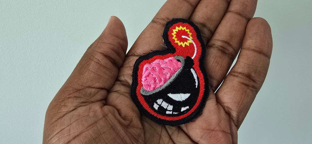 Bomb Brain ( explosive thoughts) embroidered patch