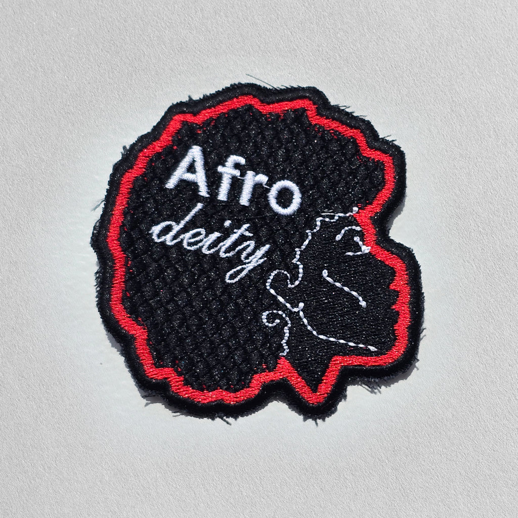 Afro-deity embroidered patch