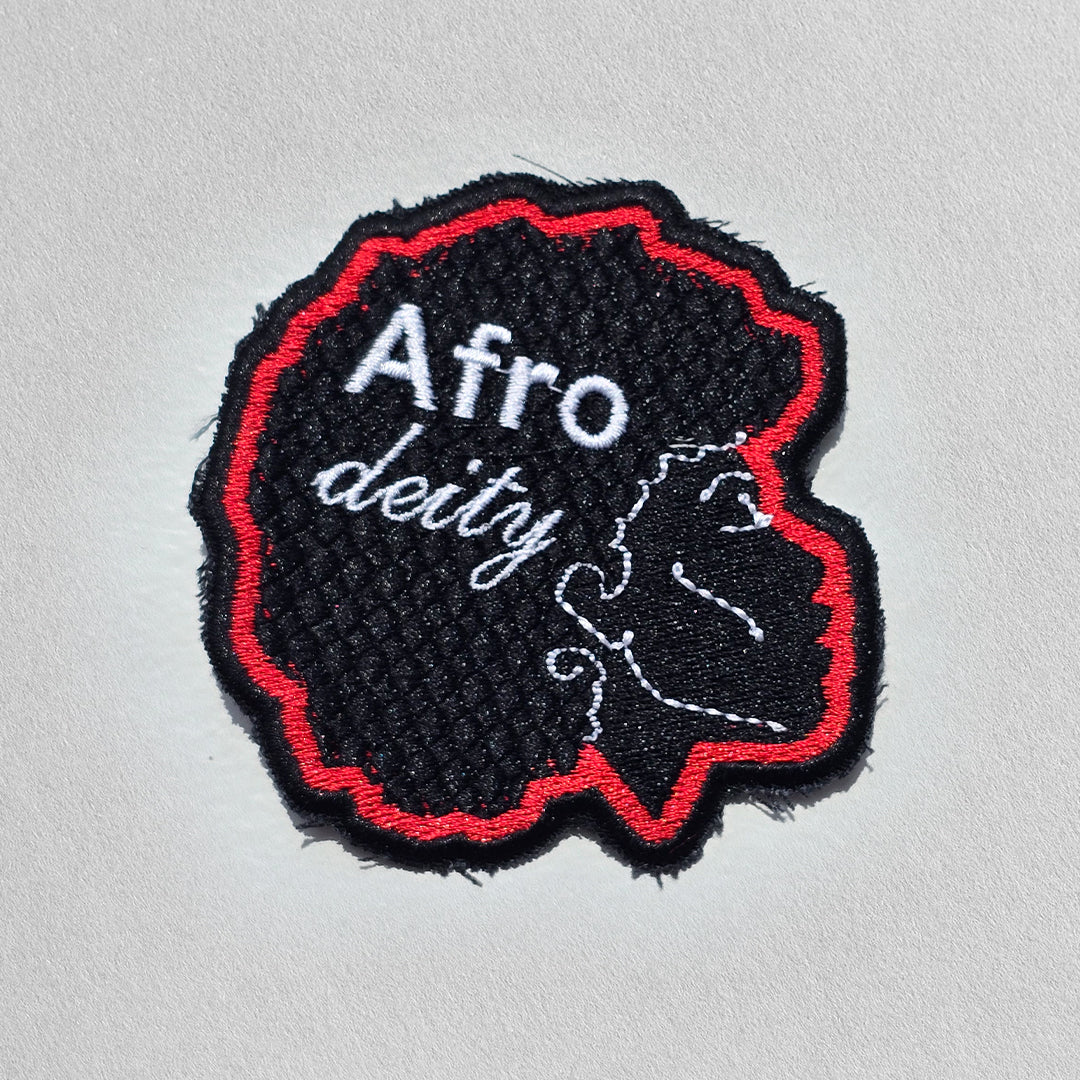 Afro-deity embroidered patch