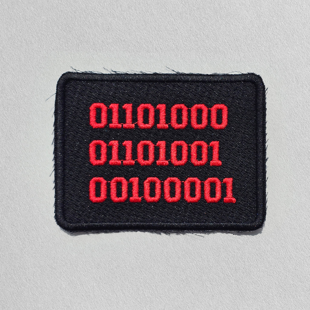 Binary Message embroidered patch ( Customizable Message Available )