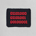Binary Message embroidered patch ( Customizable Message Available )