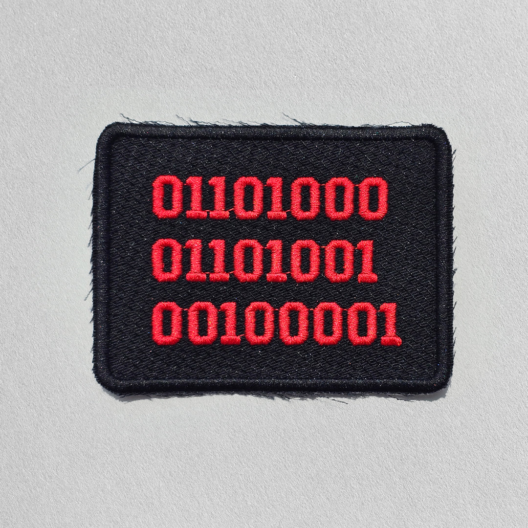 Binary Message embroidered patch ( Customizable Message Available )