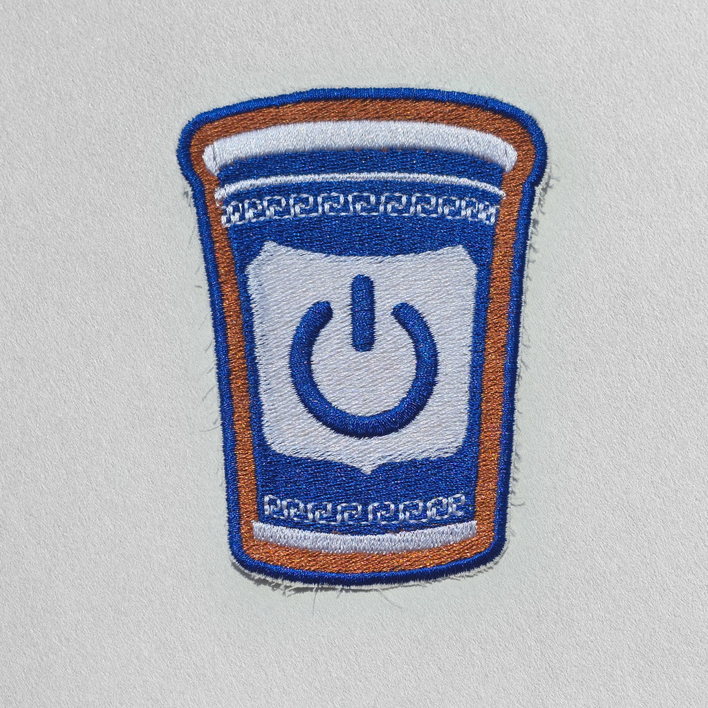 Coffee Power-up embroidered patch